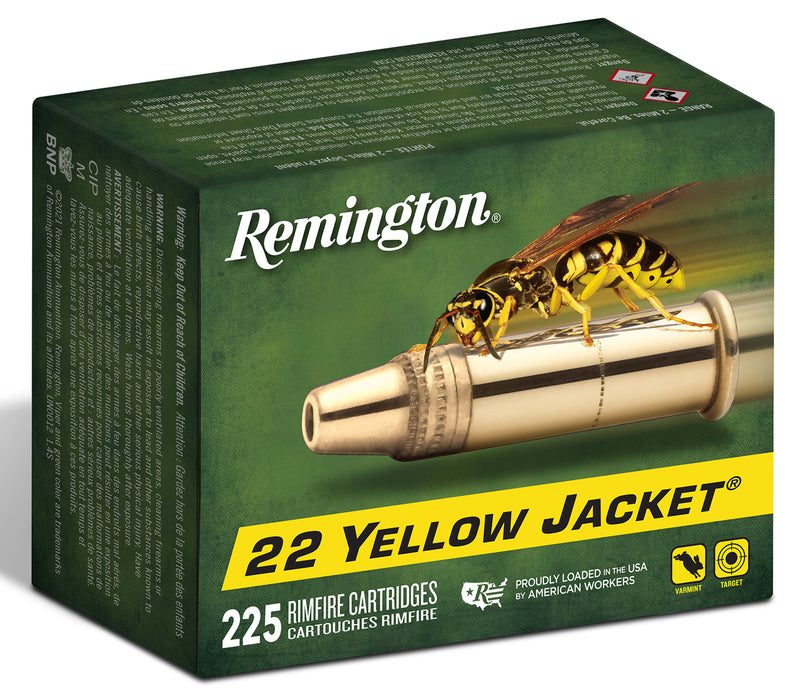 Remington Ammunition 21233 Yellow Jacket  22 LR 33 gr Truncated Cone Hollow Point (TCHP) 225 Bx/ 10 Cs