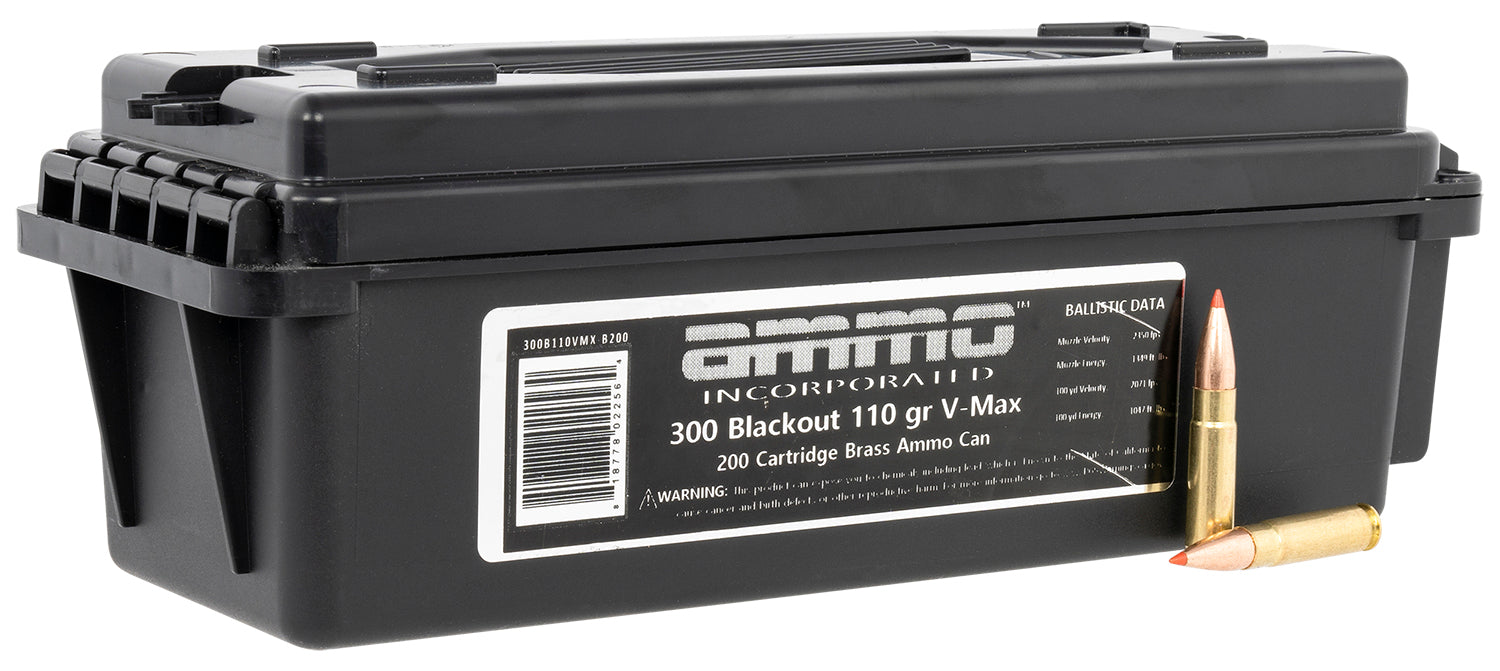 Ammo Inc 300B110VMXB200 Signature  300 Blackout 110 gr Hornady V-Max (VMX) 200 Per Box/6 Cs