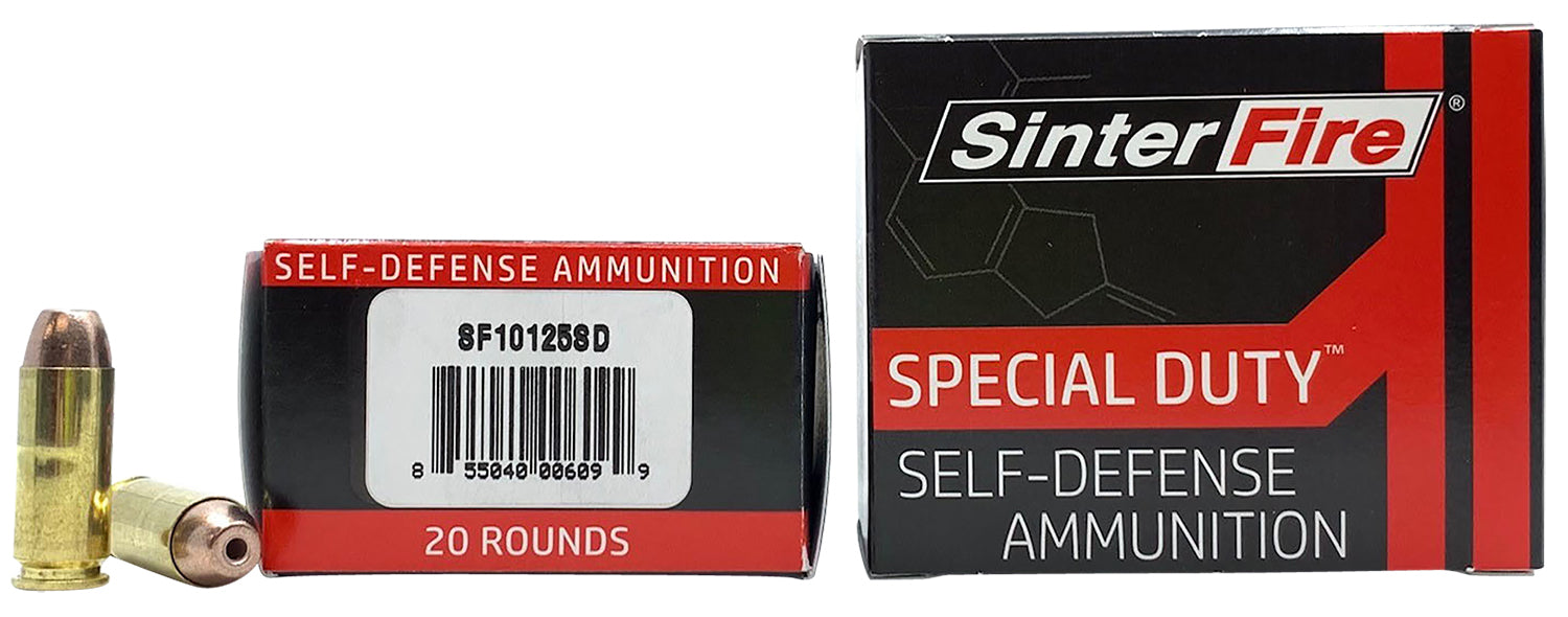 SinterFire Inc SF10125SD Special Duty (SD)  10mm Auto 125 gr Lead Free Frangible Hollow Point 20 Bx/10 Cs