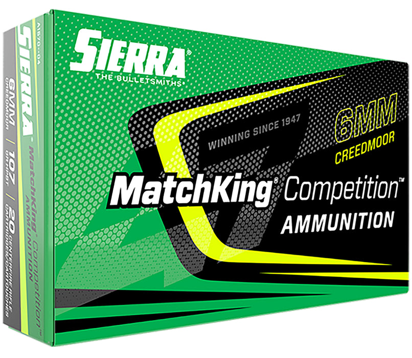 Sierra A157004 MatchKing Competition 6mm Creedmoor 107 gr 3000 fps Sierra MatchKing BTHP (SMBTHP) 20 Bx/10 Cs