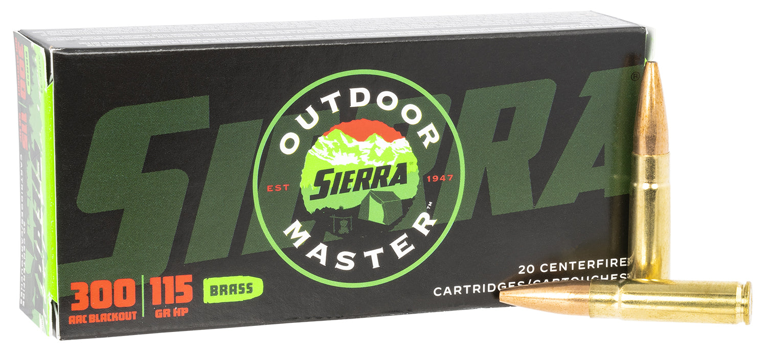 Sierra A211633 Outdoor Master  300 Blackout 115 gr Hollow Point (HP) 20 Per Box/10 Cs