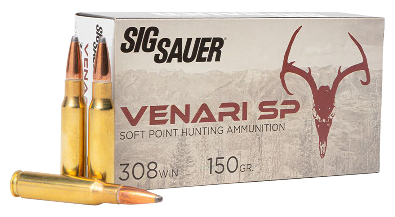 Sig Sauer V308SP150-20 Venari  308 Win 150 gr Soft Point (SP) 20 Per Box/10 Cs