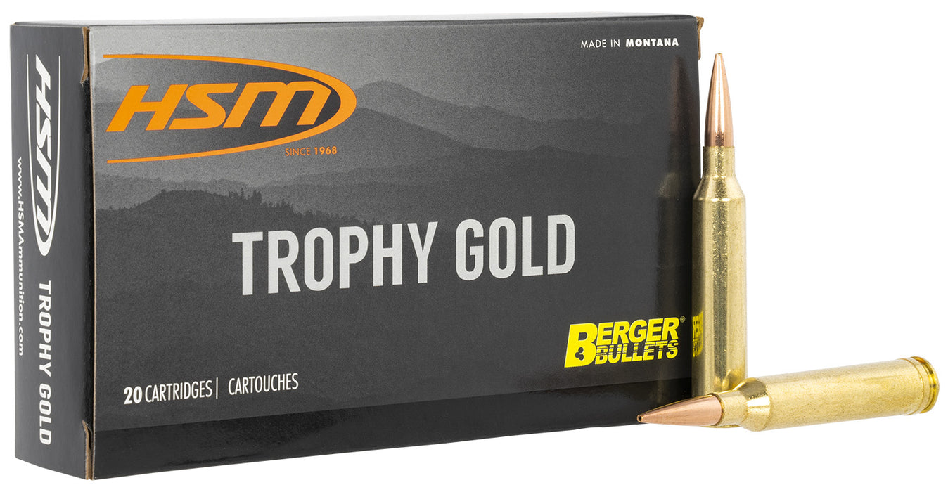 HSM 264WM130VLD Trophy Gold  264 Win Mag 130 gr Berger Hunting VLD Match (BHVLDM) 20 Bx/20 Cs