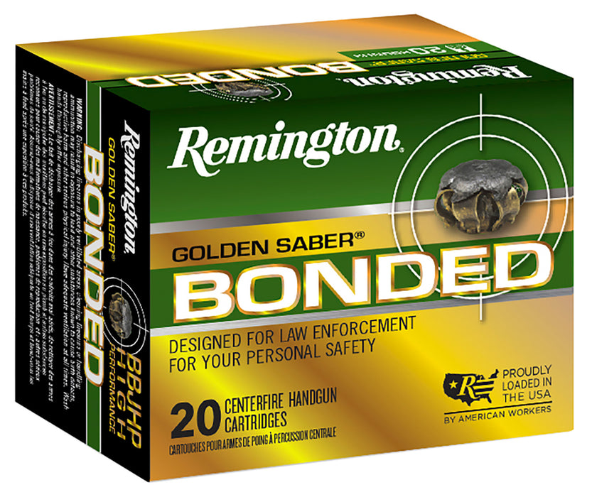 Remington Ammunition R21368 Golden Saber Bonded  10mm Auto 180 gr Bonded Brass Jacketed Hollow Point (BBJHP) 20 Bx/25 Cs