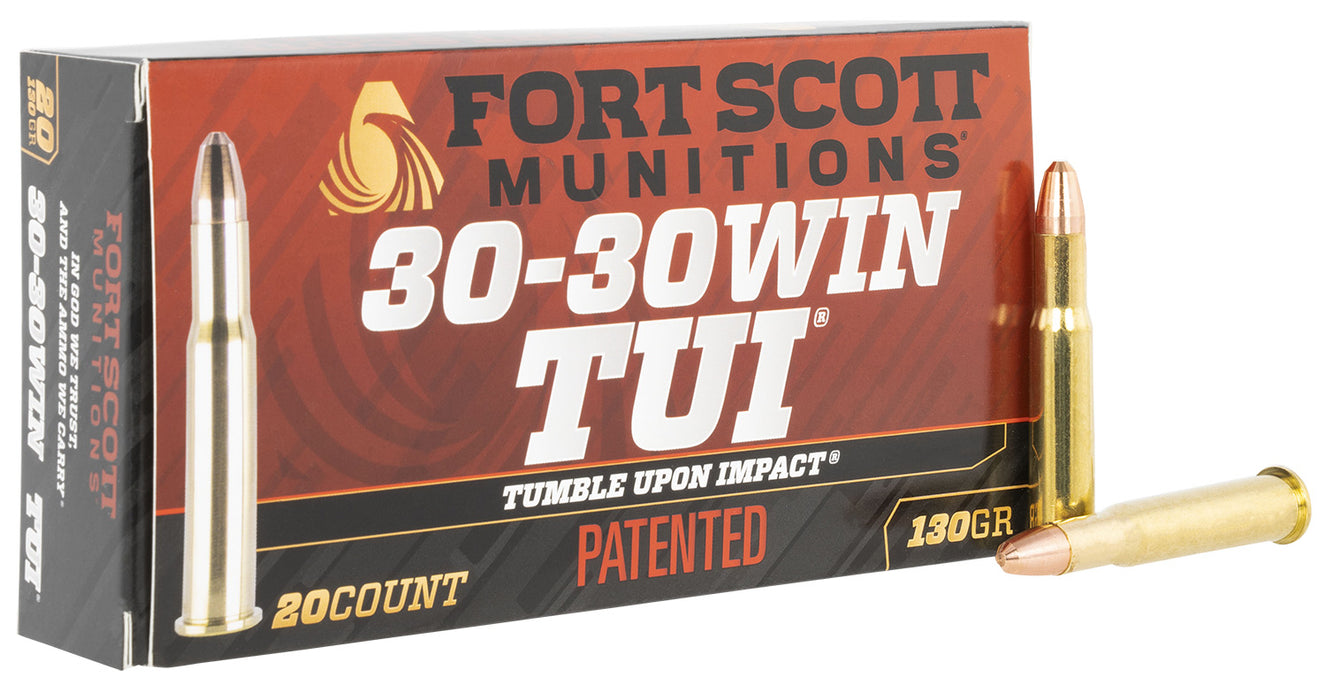 Fort Scott Munitions 3030130SCV Tumble Upon Impact (TUI)  30-30 Win 130 gr 2393 fps Solid Copper Spun (SCS) 20 Bx/25 Cs