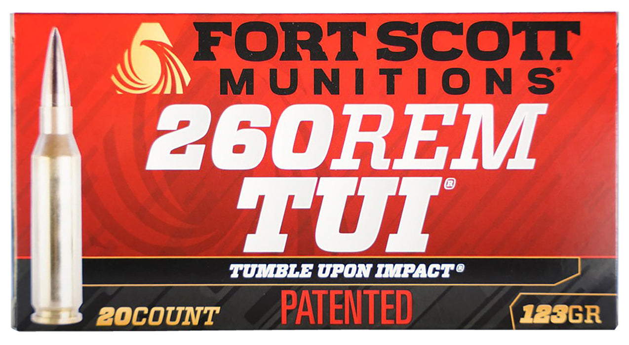 Fort Scott Munitions 260123SCV2 Tumble Upon Impact (TUI) Rifle 260 Rem 123 gr Solid Copper Spun (SCS) 20 Per Box/ 25 Cs