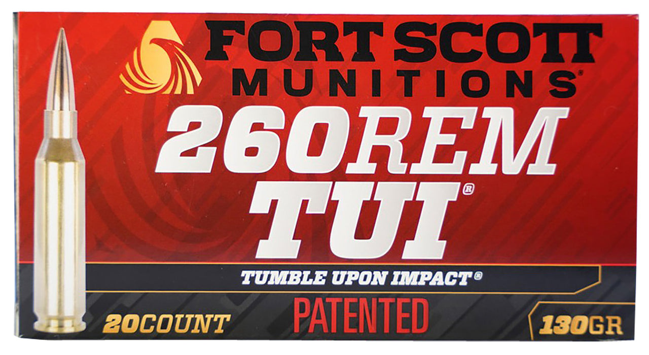 Fort Scott Munitions 260130SCV2 Tumble Upon Impact (TUI) Rifle 260 Rem 130 gr Solid Copper Spun (SCS) 20 Per Box/ 25 Cs
