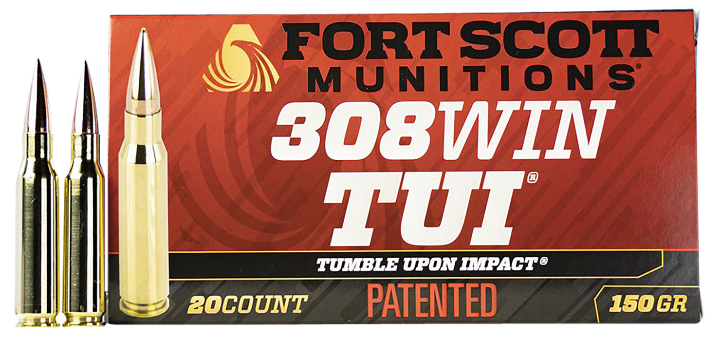 Fort Scott Munitions 308150SCV2 Tumble Upon Impact (TUI) Rifle .308 Win 150 gr Solid Copper Spun (SCS) 20 Per Box/ 10 Cs