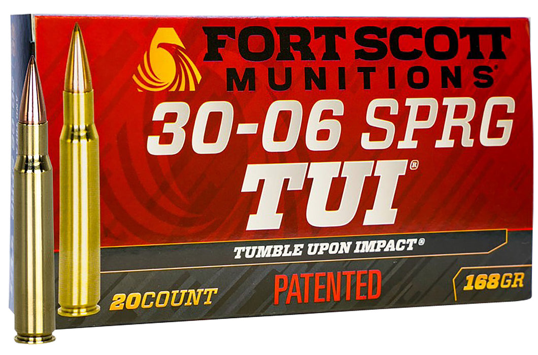 Fort Scott Munitions 3006168SCV Tumble Upon Impact (TUI) Rifle .30-06 Springfield 168 gr Solid Copper Spun (SCS) 20 Per Box/ 10 Cs