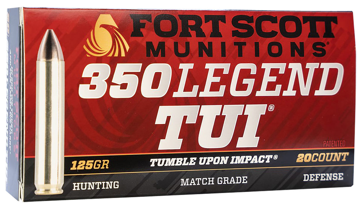 Fort Scott Munitions 350125SCV Tumble Upon Impact (TUI) Rifle 350 Legend 125 gr Solid Copper Spun (SCS) 20 Per Box/ 10 Cs