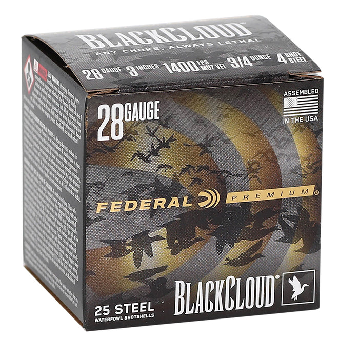 Federal PWBX2854 Federal Premium Black Cloud 28 Gauge 3" 3/4 oz 4 Shot 25 Per Box/ 10 Cs