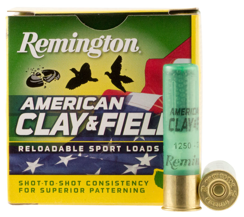Remington Ammunition 20494 American Clay & Field  28 Gauge 2.75" 3/4 oz 1250 fps 9 Shot 25 Bx/10 Cs