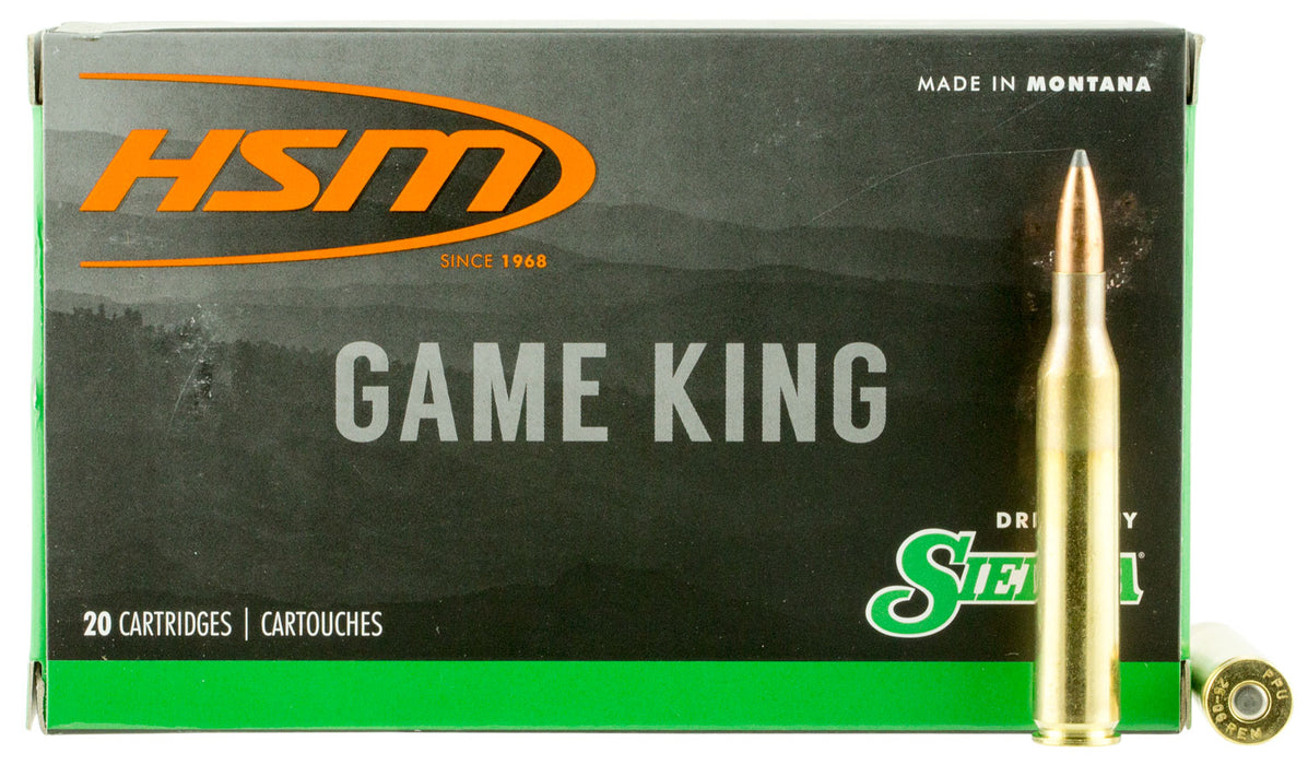 HSM 25061N Game King  25-06 Rem 100 gr Sierra GameKing Spitzer Boat-Tail (SGSBT) 20 Per Box20 Cs