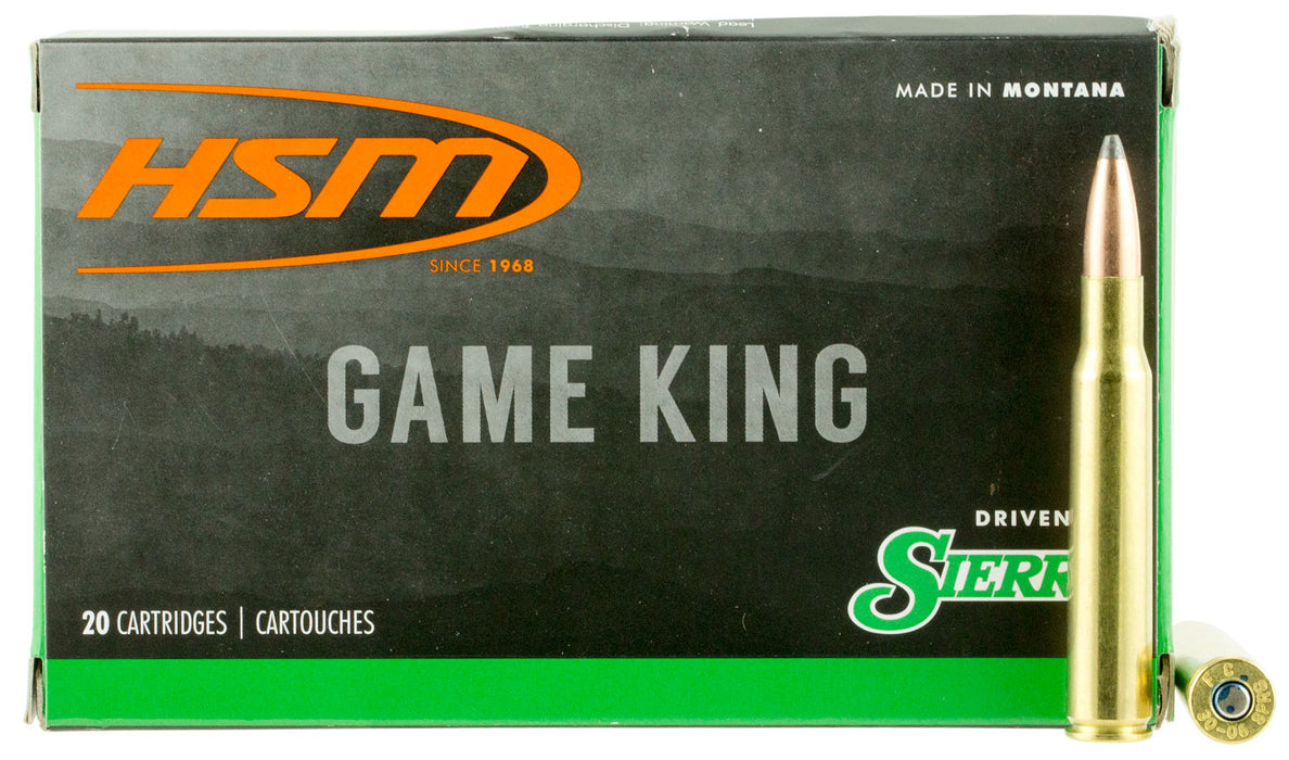 HSM 30843N Game King  308 Win 180 gr Sierra GameKing Spitzer Boat-Tail (SGSBT) 20 Bx/25 Cs
