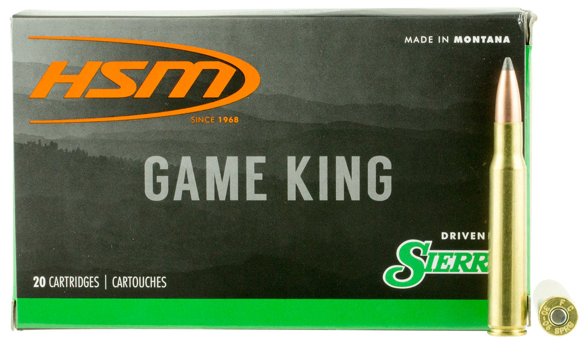 HSM 300640N Game King  30-06 Springfield 165 gr Sierra GameKing Spitzer Boat-Tail (SGSBT) 20 Bx/20 Cs