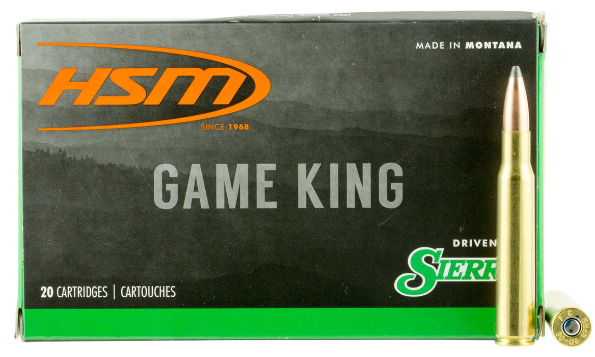 HSM 300641N Game King  30-06 Springfield 180 gr Sierra GameKing Spitzer Boat-Tail (SGSBT) 20 Bx/20 Cs