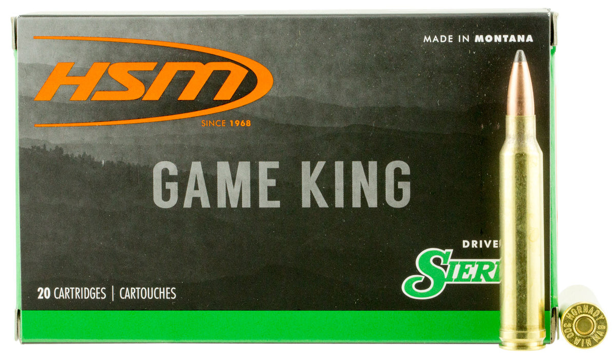 HSM 300WINMAG41N Game King  300 Win Mag 180 gr Sierra GameKing Spitzer Boat-Tail (SGSBT) 20 Bx/20 Cs