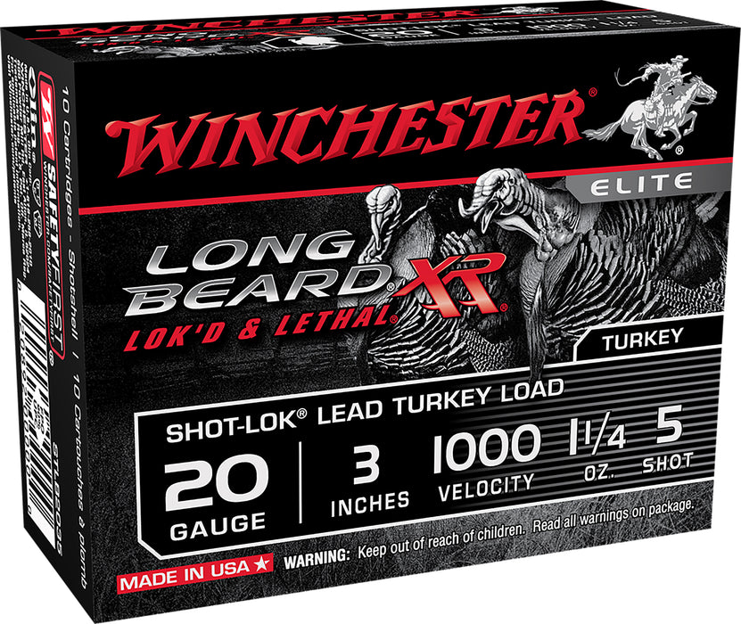 Winchester Ammo STLB2035 Long Beard XR Shot-Lok 20 Gauge 3" 1 1/4 oz 5 Shot 10 Per Box/10 Cs
