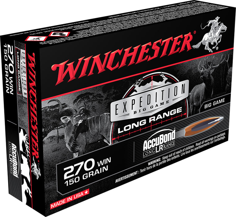 Winchester Ammo S270LR Expedition Big Game Long Range 270 Win 150 gr Nosler AccuBond Long-Range 20 Per Box/10 Cs