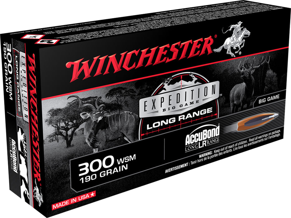 Winchester Ammo S300SLR Expedition Big Game Long Range 300 WSM 190 gr Nosler AccuBond Long-Range 20 Per Box/10 Cs