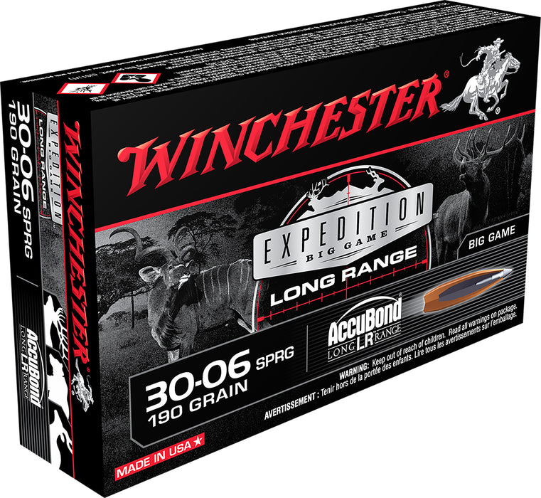 Winchester Ammo S3006LR Expedition Big Game Long Range 30-06 Springfield 190 gr Nosler AccuBond Long-Range 20 Per Box/10 Cs