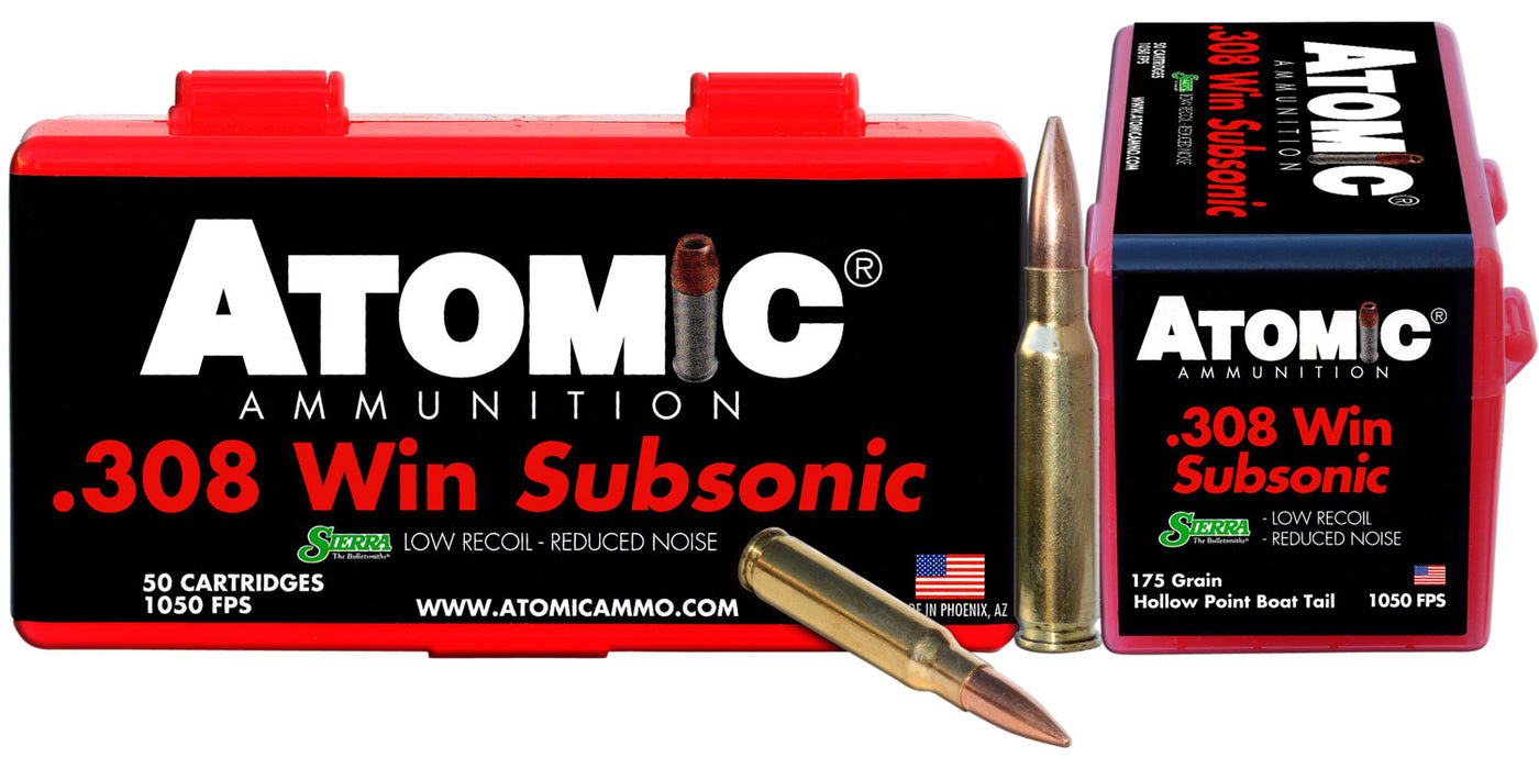 Atomic 00430 Rifle Subsonic 308 Win 175 gr SubSonic 50 Bx/ 10 Cs