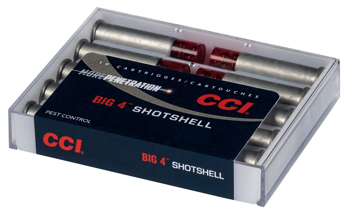 CCI 3712CC Big 4 Shotshell 9mm Luger 45 gr 1000 fps Shotshell #4 Shot 10 Bx/20 Cs