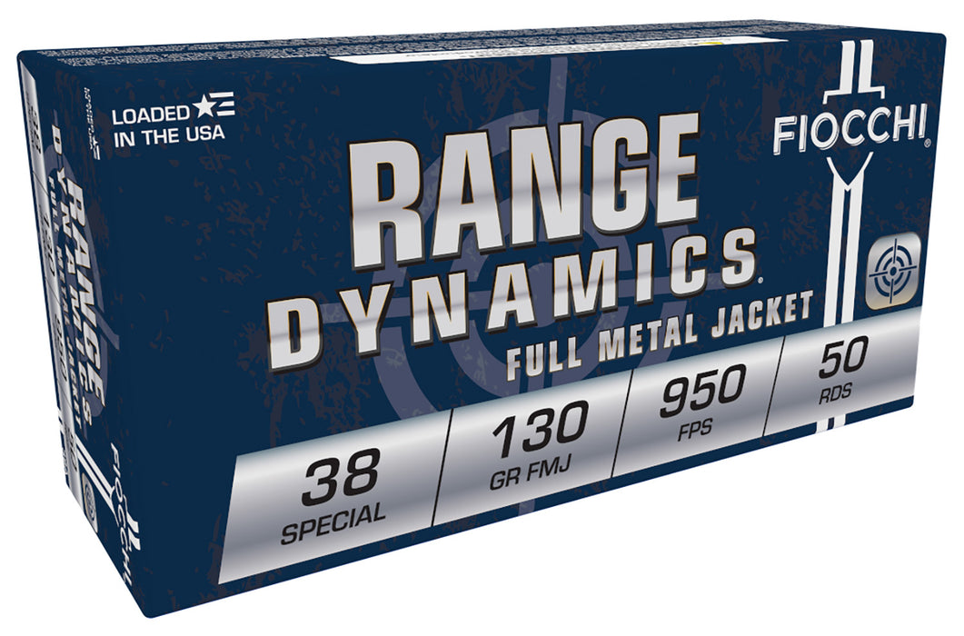 Fiocchi 38A Range Dynamics  38 Special 130 gr 950 fps Full Metal Jacket (FMJ) 50 Bx/20 Cs