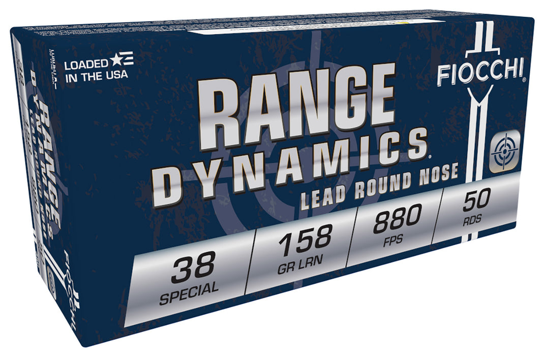 Fiocchi 38C Range Dynamics Pistol 38 Special 158 gr Lead Round Nose (LRN) 50 Per Box/ 20 Cs
