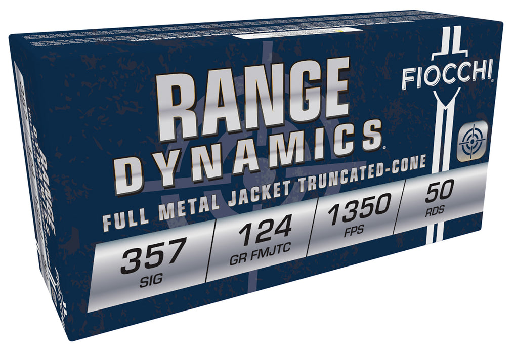 Fiocchi 357SIGAP Range Dynamics  357 Sig 124 gr Full Metal Jacket (FMJ) 50 Per Box/20 Cs
