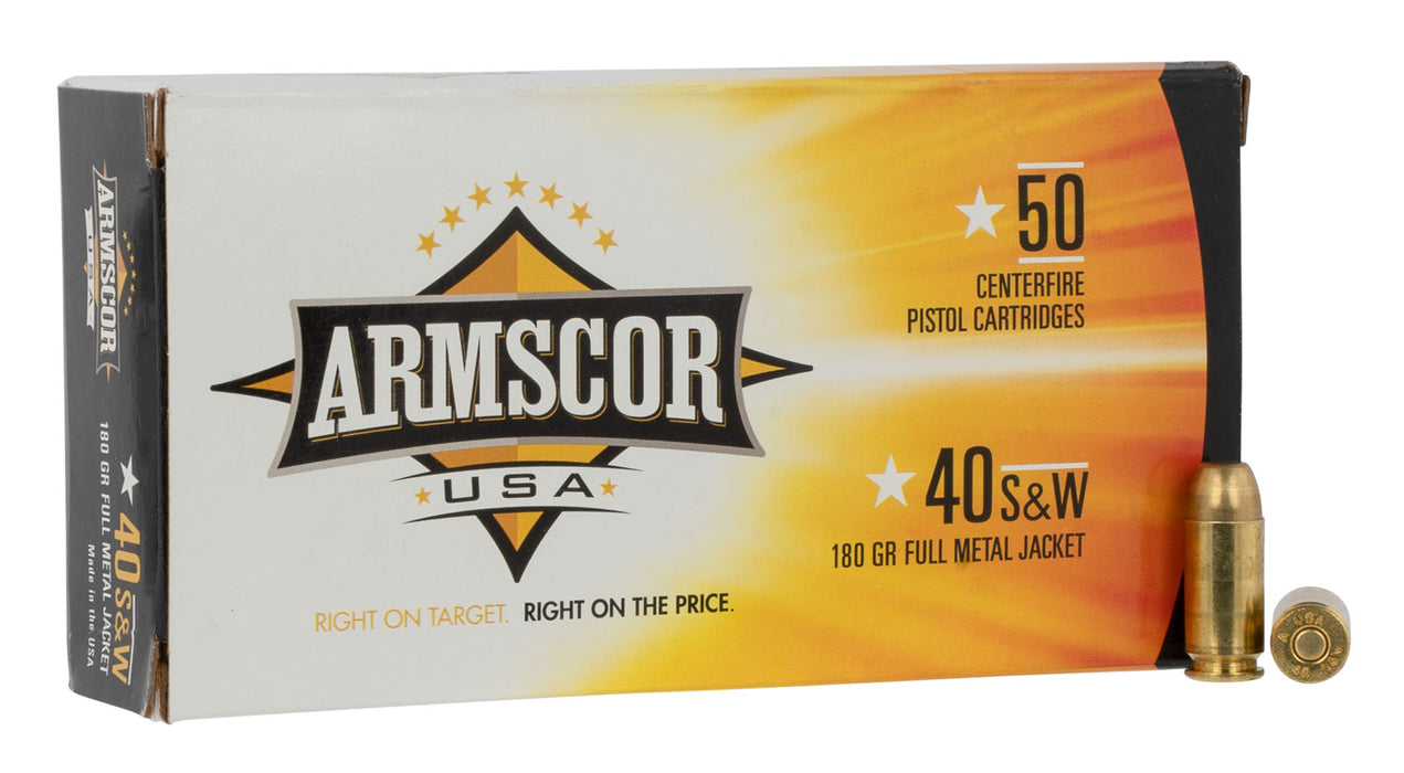 Armscor FAC402N USA  40 S&W 180 gr Full Metal Jacket (FMJ) 50 Per Box/20 Cs