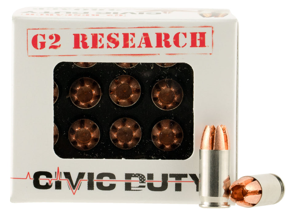 G2 Research CIVIC 380 Civic Duty  380 ACP 64 gr 1130 fps Copper Expansion Projectile (CEP) 20 Bx/25 Cs