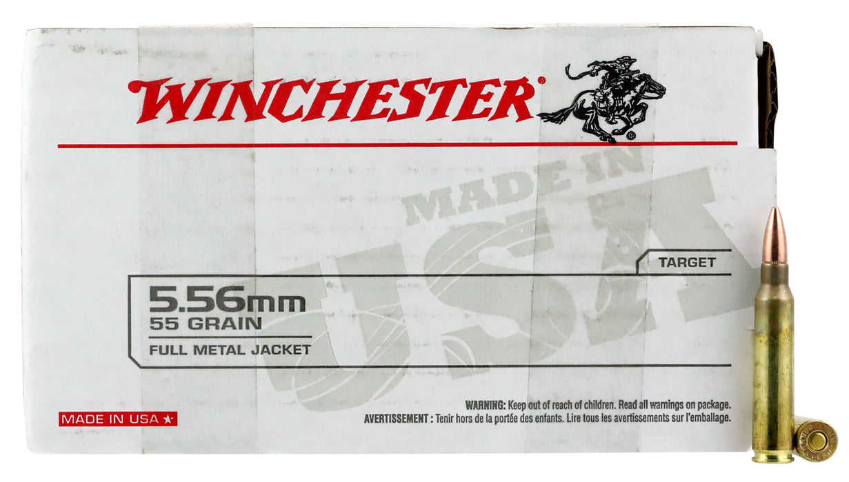 Winchester Ammo WM193150 USA  5.56x45mm NATO 55 gr 3270 fps Full Metal Jacket (FMJ) 150 Bx/4 Cs (Value Pack)