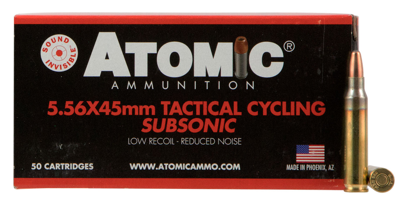 Atomic Ammunition 00408 Rifle Subsonic 5.56x45mm NATO 112 gr Soft Point Round Nose (SPRN) 50 Bx/10 Cs