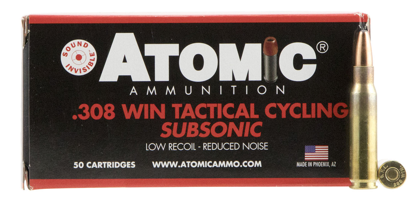 Atomic Ammunition 00472 Rifle Subsonic 308 Win 260 gr Soft Point Round Nose (SPRN) 50 Bx/10 Cs