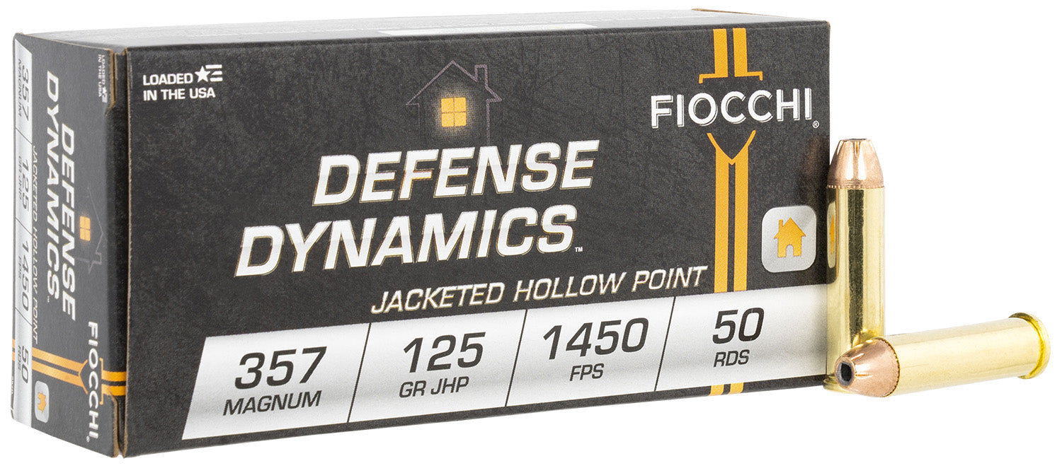 Fiocchi 357D Defense Dynamics Defense 357 Mag 125 gr Jacketed Hollow Point (JHP) 50 Per Box/ 20 Cs
