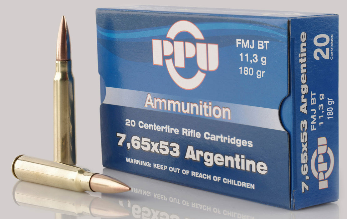 PPU PP7AS Metric Rifle  7.65x53mm Argentine 180 gr 2545 fps Soft Point Boat-Tail (SPBT) 20 Bx/10 Cs