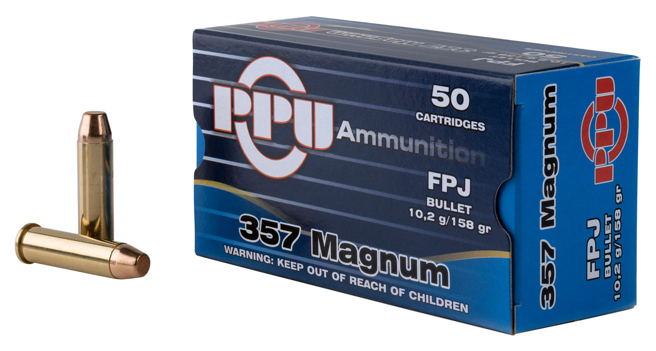PPU PPH357MF Handgun  357 Mag 158 gr Flat Point Jacketed (FPJ) 50 Per Box/10 Cs