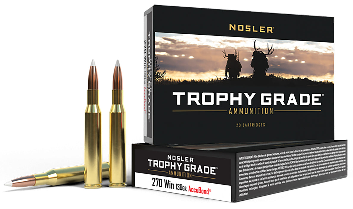 Nosler 60025 Trophy Grade  270Win 130gr Nosler AccuBond 20 Per Box/10 Case