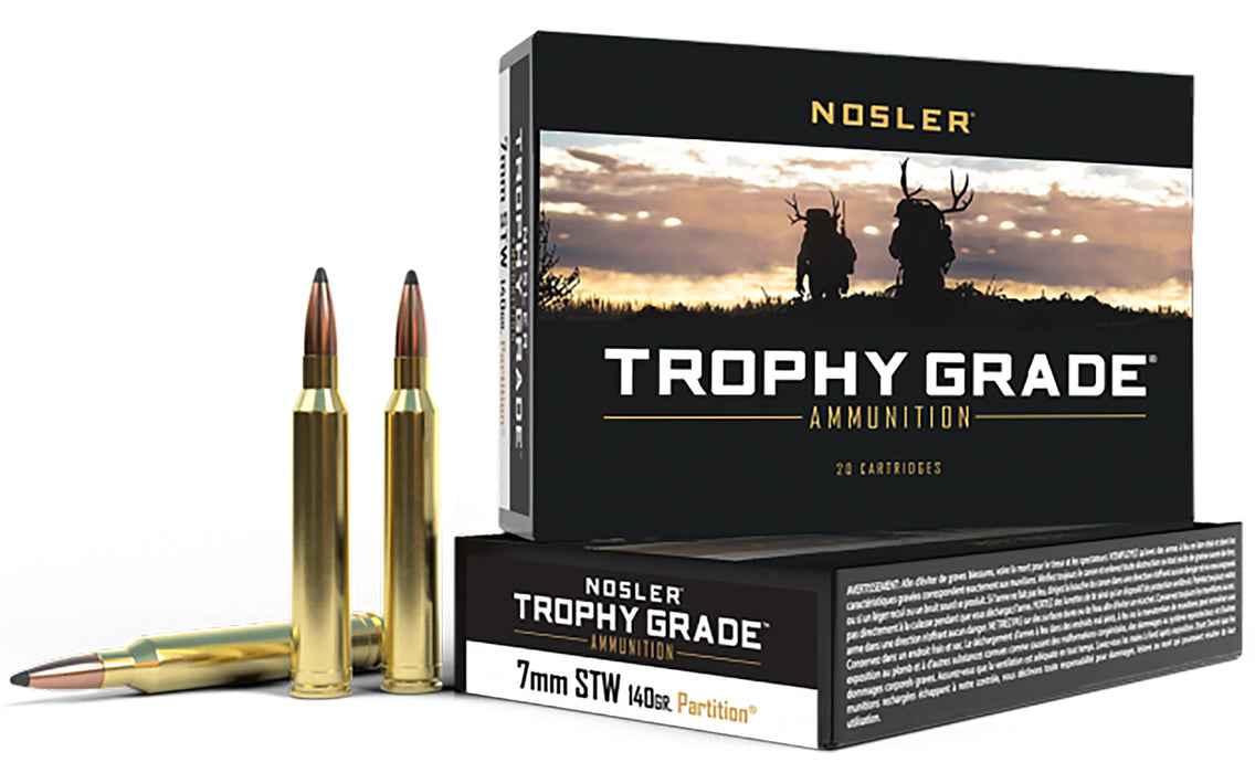 Nosler 60046 Trophy Grade  7mmSTW 140gr Nosler Spitzer Partition 20 Per Box/10 Case