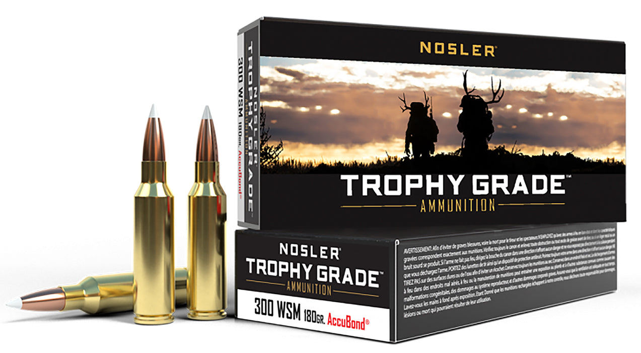 Nosler 60063 Trophy Grade  300WSM 180gr Nosler AccuBond 20 Per Box/10 Case