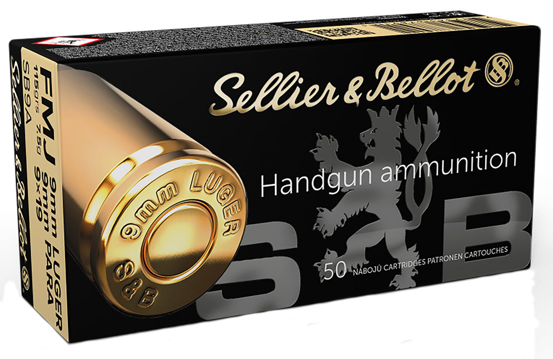Sellier & Bellot SB9A Handgun  9mm Luger 115 gr Full Metal Jacket (FMJ) 50 Per Box/20 Cs
