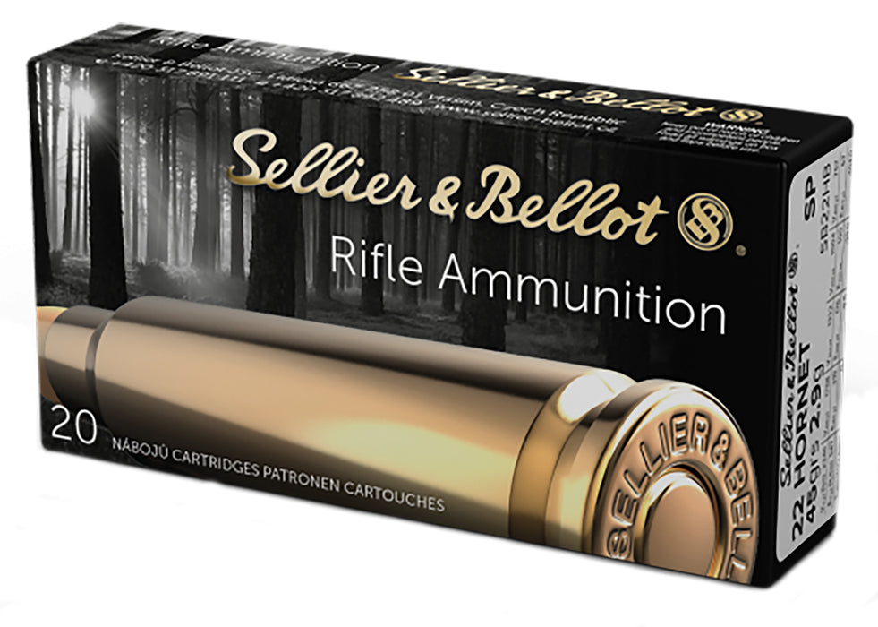 Sellier & Bellot SB22HB Rifle  22 Hornet 45 gr 2346 fps Soft Point (SP) 20 Bx/90 Cs