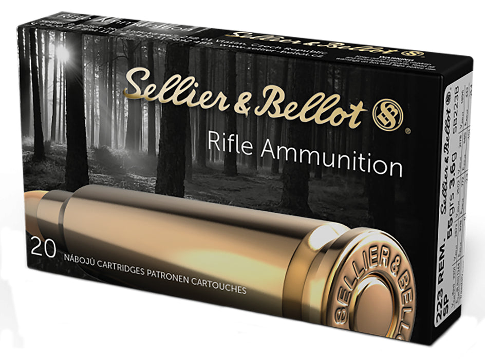 Sellier & Bellot SB223B Rifle  223 Rem 55 gr 3301 fps Soft Point (SP) 20 Bx/50 Cs