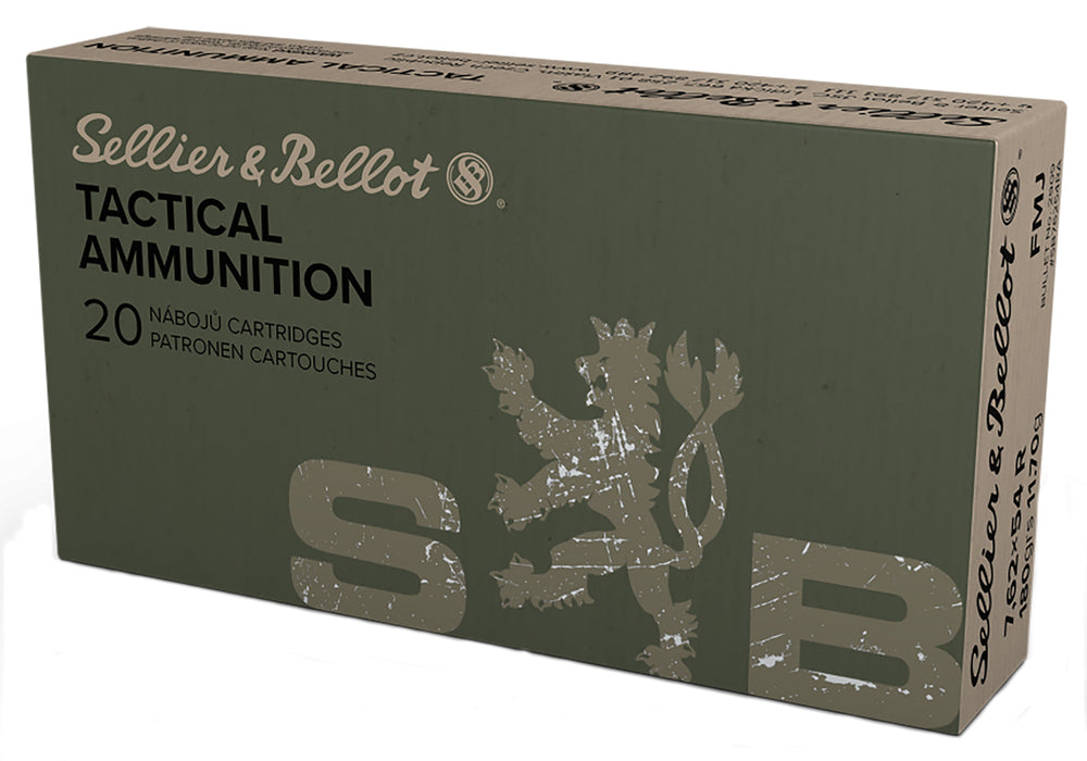 Sellier & Bellot SB76254RA Rifle  7.62x54mmR 180 gr 2579 fps Full Metal Jacket (FMJ) 20 Bx/20 Cs