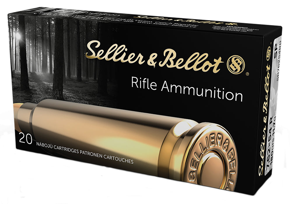 Sellier & Bellot SB76254RB Rifle  7.62x54mmR 180 gr 2625 fps Soft Point (SP) 20 Bx/20 Cs