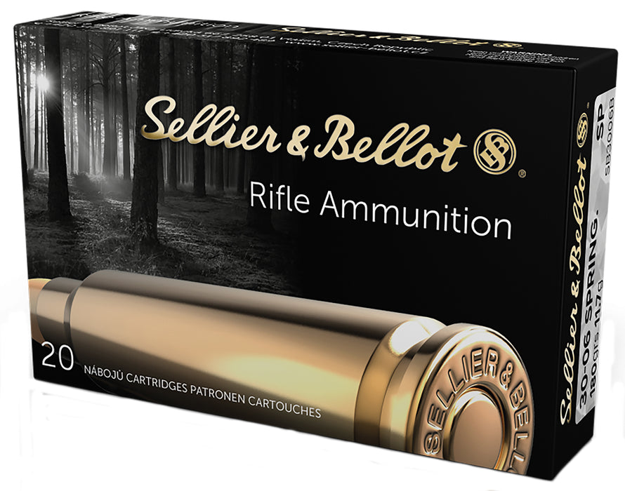 Sellier & Bellot SB3006B Rifle  30-06 Springfield 180 gr 2707 fps Soft Point (SP) 20 Bx/20 Cs