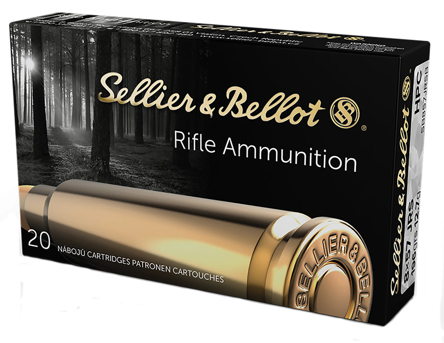 Sellier & Bellot SB857JRSB Rifle  8x57mm JRS 196 gr 2487 fps Hollow Point Capped (HPC) 20 Bx/20 Cs