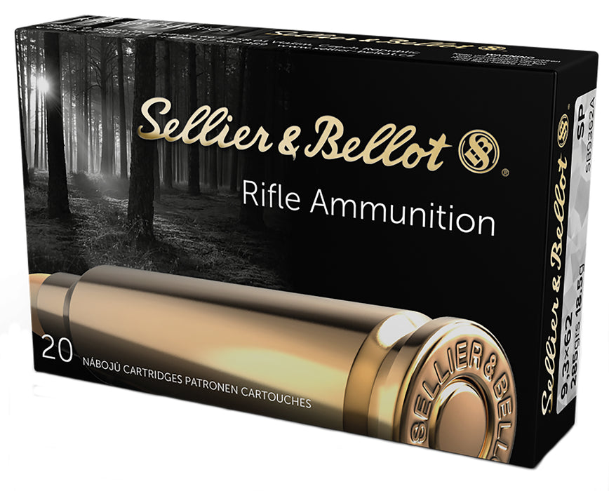 Sellier & Bellot SB9362A Rifle  9.3mmx62 Mauser 286 gr 2280 fps Soft Point (SP) 20 Bx/20 Cs