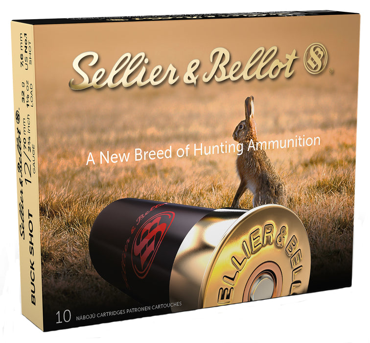Sellier & Bellot SB12BSI Hunting  12 Gauge 2.75" 12 Pellets 1214 fps 1 Buck Shot 10 Bx/25 Cs